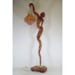 Large Unusual Lamp Dark Deep Red Genie Height 160cm