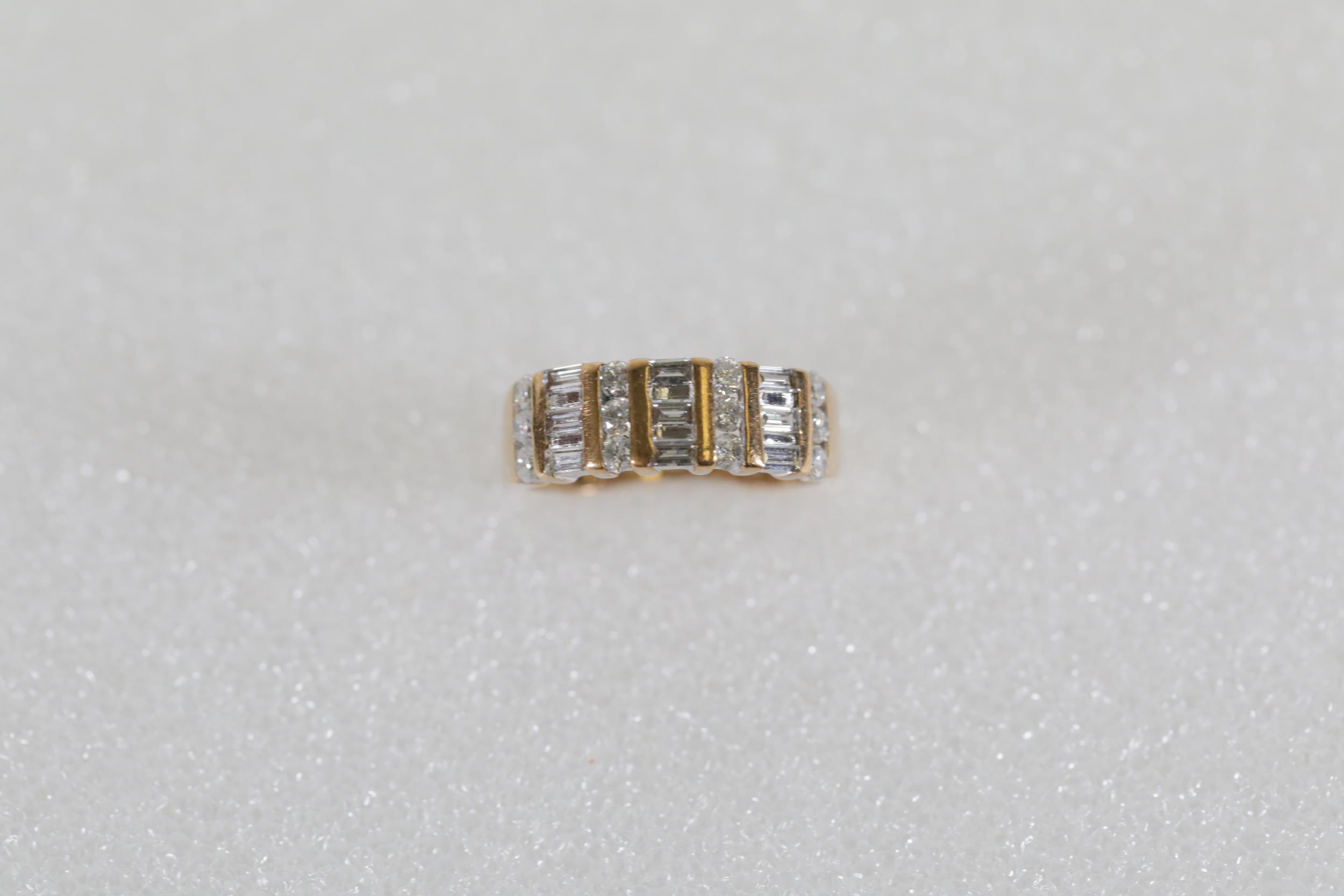 9CT Yellow and White Gold Multi Stone Diamond Ring - Image 5 of 13