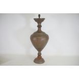 Anglo Indian Brass Vase Converted to Lamp