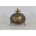 Brass Moon Flask with Gilded Chinese Phoenix