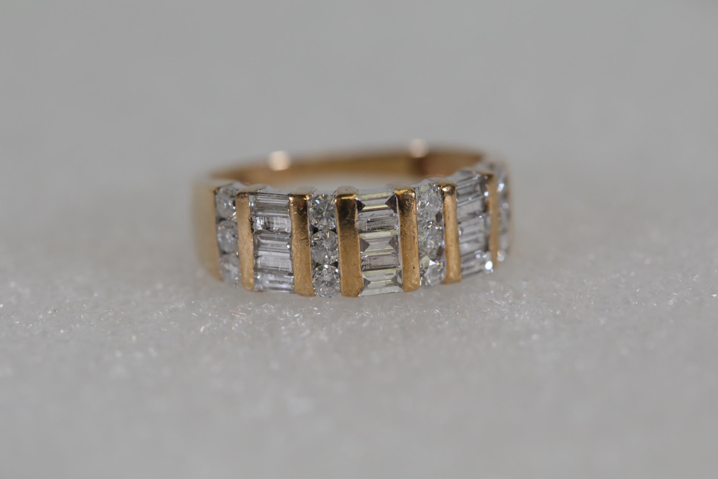 9CT Yellow and White Gold Multi Stone Diamond Ring - Image 2 of 13