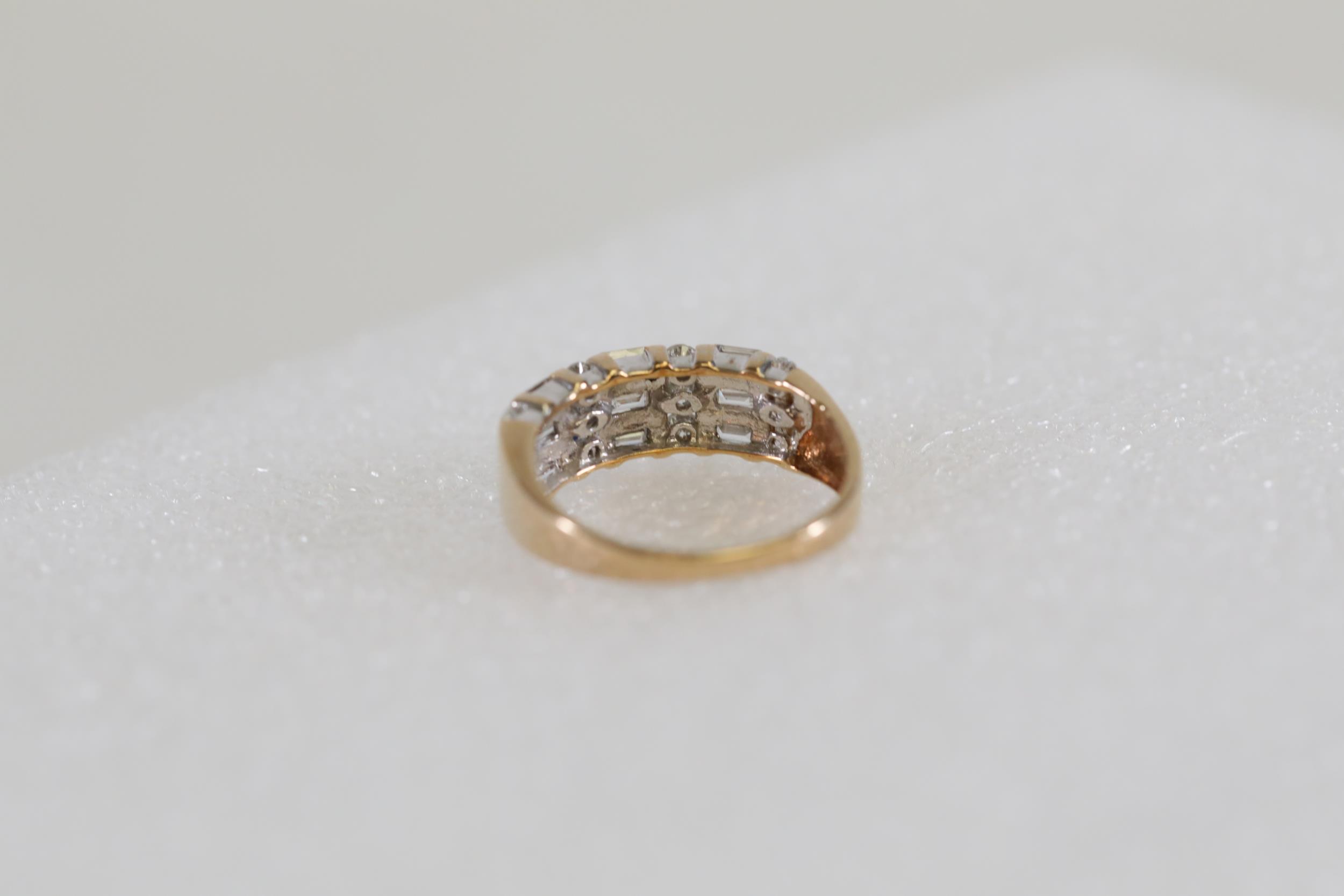 9CT Yellow and White Gold Multi Stone Diamond Ring - Image 6 of 13