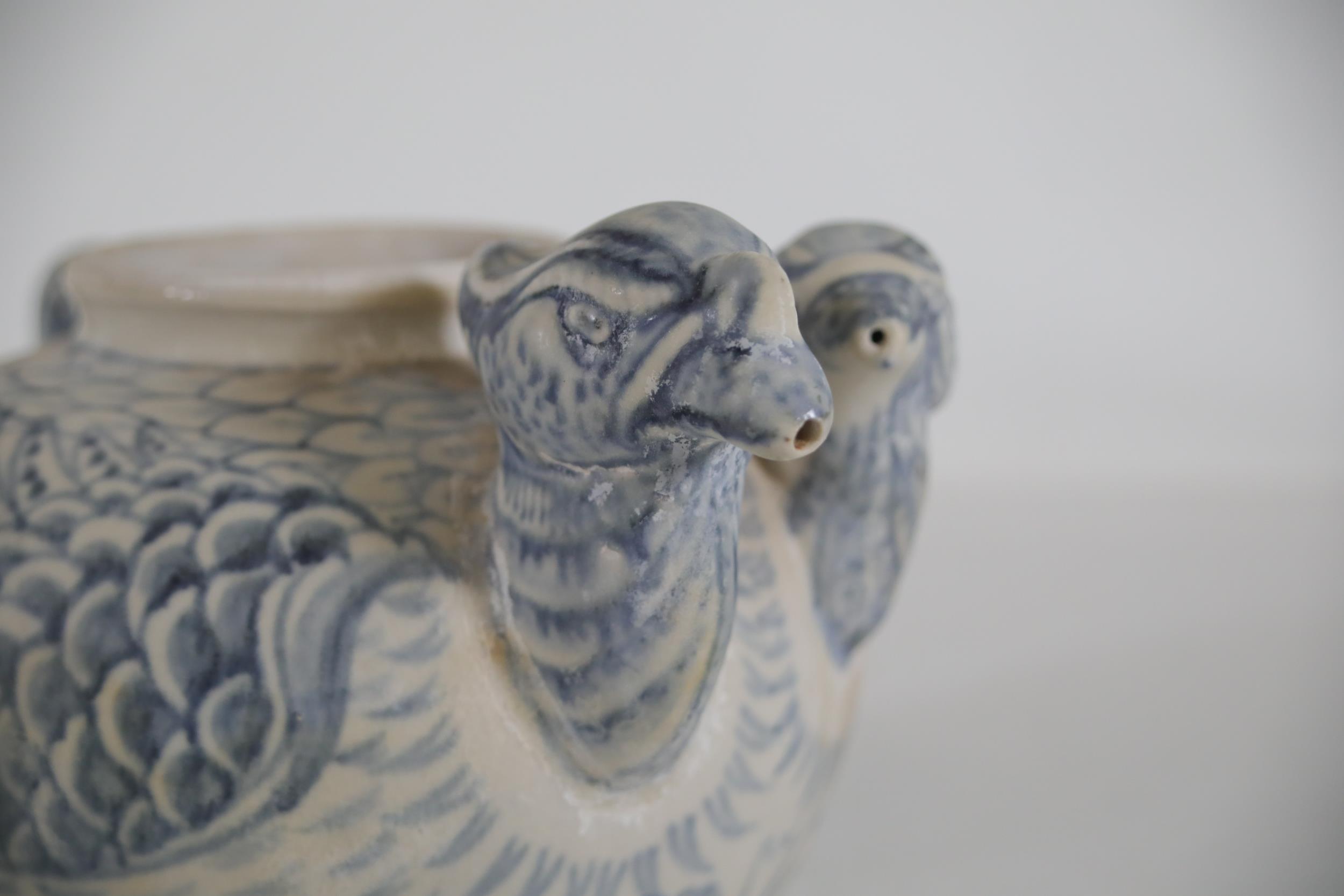 Hoi an Hoard Annamese Hand Painted Double Headed Parrot Teapot - Image 4 of 9