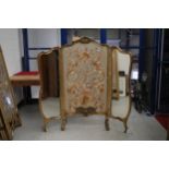 Silk Floral French Fire Screen with Mirrors