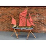 Large Wooden Scratch Built Model of a Remote Controlled Thames Barge