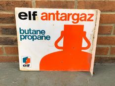 Metal ELF Antargaz Flanged Sign