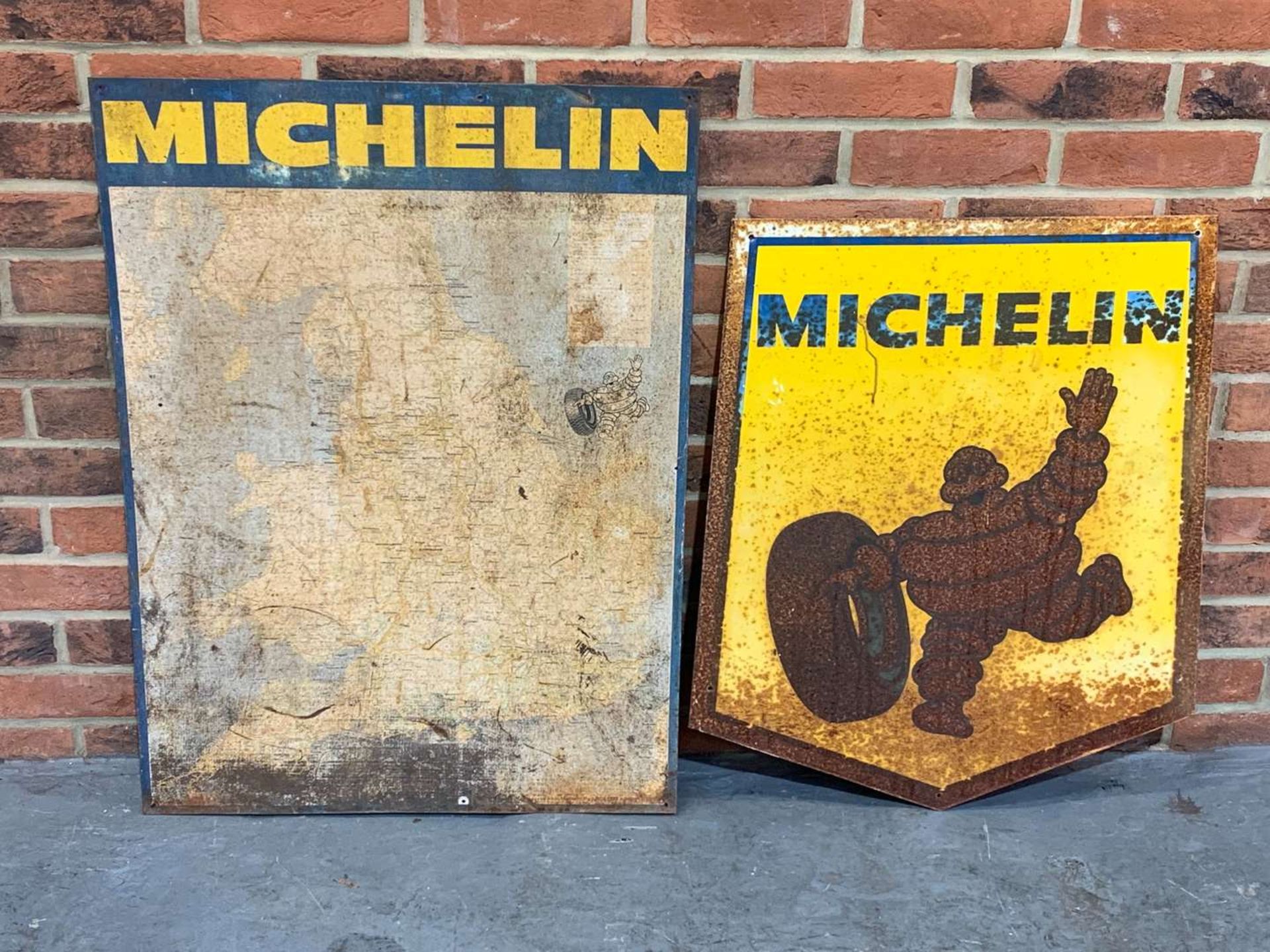 Tin Michelin Map Sign and One Other (2)