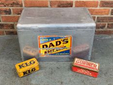 American “Dads” Root Beer Cooler, KLG and Gurtner Tins (3)