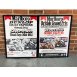 Two Framed Marlboro Silverstone Posters