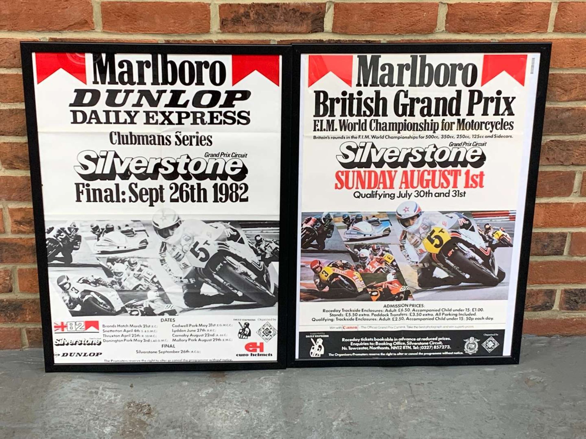 Two Framed Marlboro Silverstone Posters