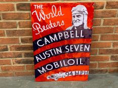 Enamel Campbell Austin Seven Mobiloil Sign