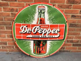 Enamel Circular Dr Pepper Sign