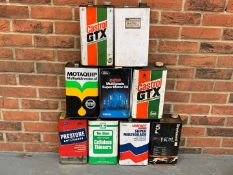Nine Vintage Oil Cans
