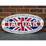 Painted Wooden Jaguar Union Jack Oval Sign