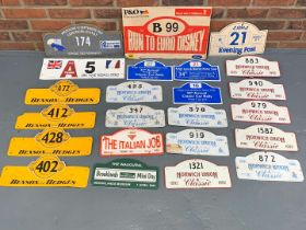 Quantity of Metal Classic Car Rally Plaques
