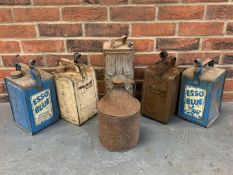 Six Vintage Paraffin Cans