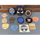 Six Classic Car Badges, Paddock Passes Tax Disc Etc