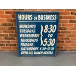 Wooden Business Open Hours Sign