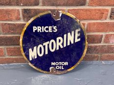 Small Enamel Price's Motorine Motor Oil Sign