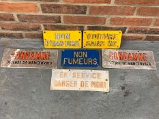 Six French Metal Pre-War Railway Carriage Signs &nbsp;