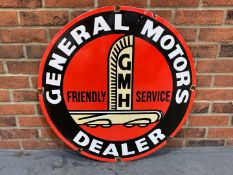 Enamel Circular “General Motors Dealer" Sign