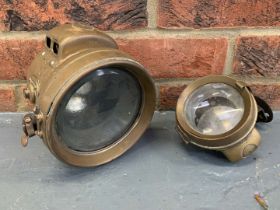 Vintage Powell and Hanmer Motorbike and Side Lamps