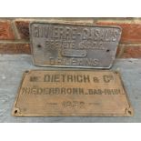 Two Cast French Railway Engine Plates