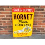 Enamel Hornet Power Chain Saws Sign