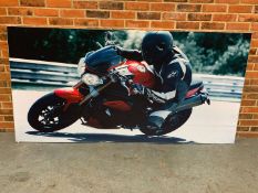 Large Display Sign of a Triumph and Rider on Canvas