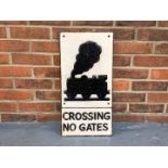Cast Iron Railway Crossing “No Gates” Sign