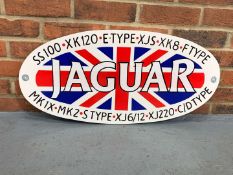 Oval Painted Wooden Jaguar Union Jack Sign