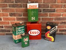 Five Vintage Oil and Fuel Cans