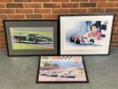 Three Framed Motoring Prints