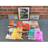 Three Framed Racing Pictures and Donnington Programs &nbsp;Etc