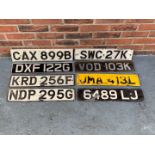 Eight London Buses Number Plates