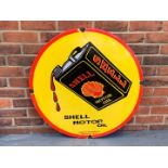 Enamel Circular Shell Motor Oil Sign
