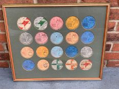 Twenty Framed Austin Green Tax Discs