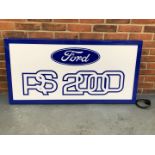 Modern Metal Framed Ford RS 2000 Illuminated Sign