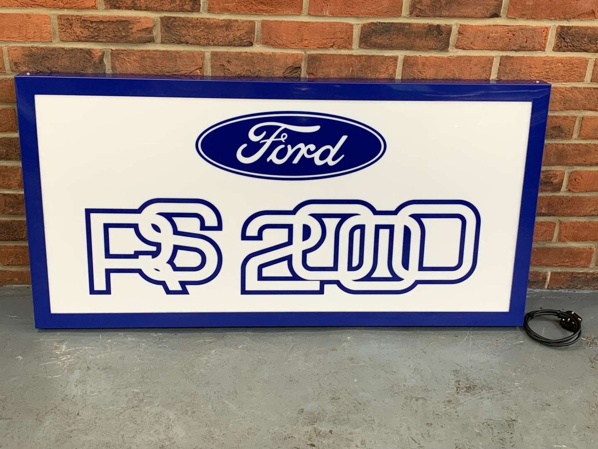 Modern Metal Framed Ford RS 2000 Illuminated Sign