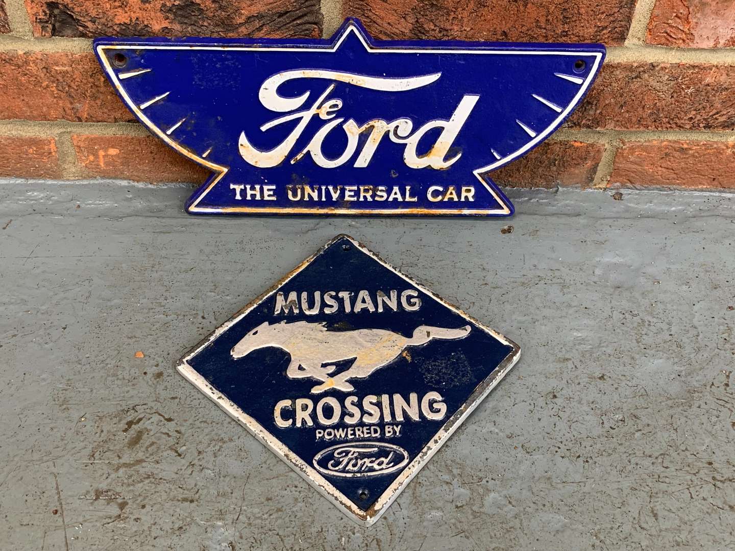 Cast Iron Ford and Mustang Crossing Sign