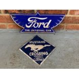 Cast Iron Ford and Mustang Crossing Sign