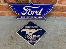 Cast Iron Ford and Mustang Crossing Sign