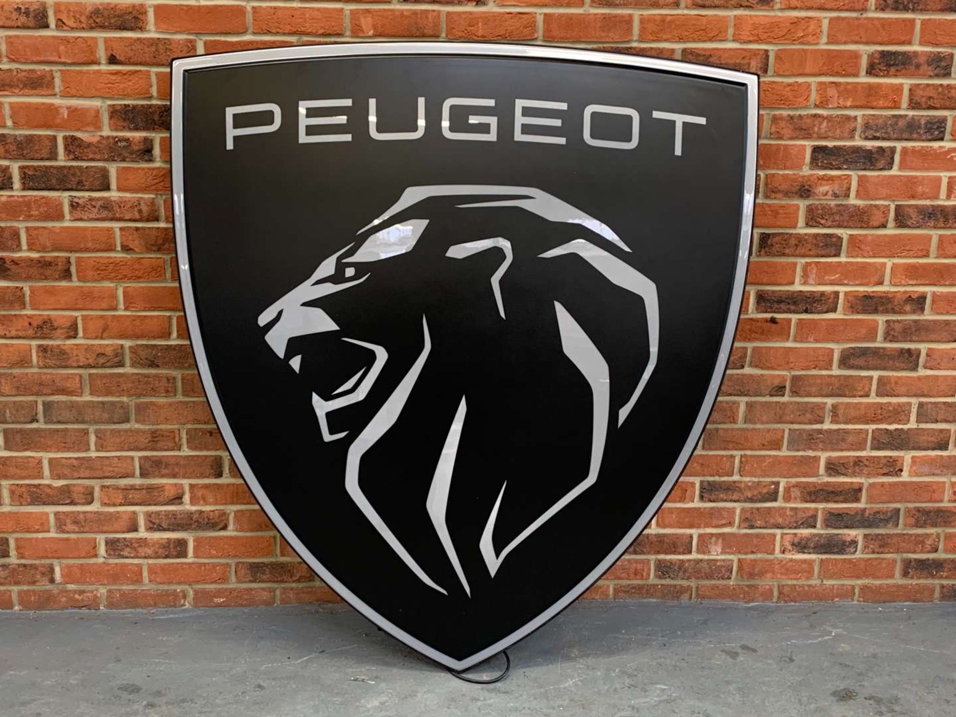 Extreme;y Large Peugeot Shield Illuminated Dealership Sign