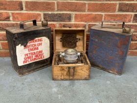 Tapley Meter and Two Gallon Fuel Cans