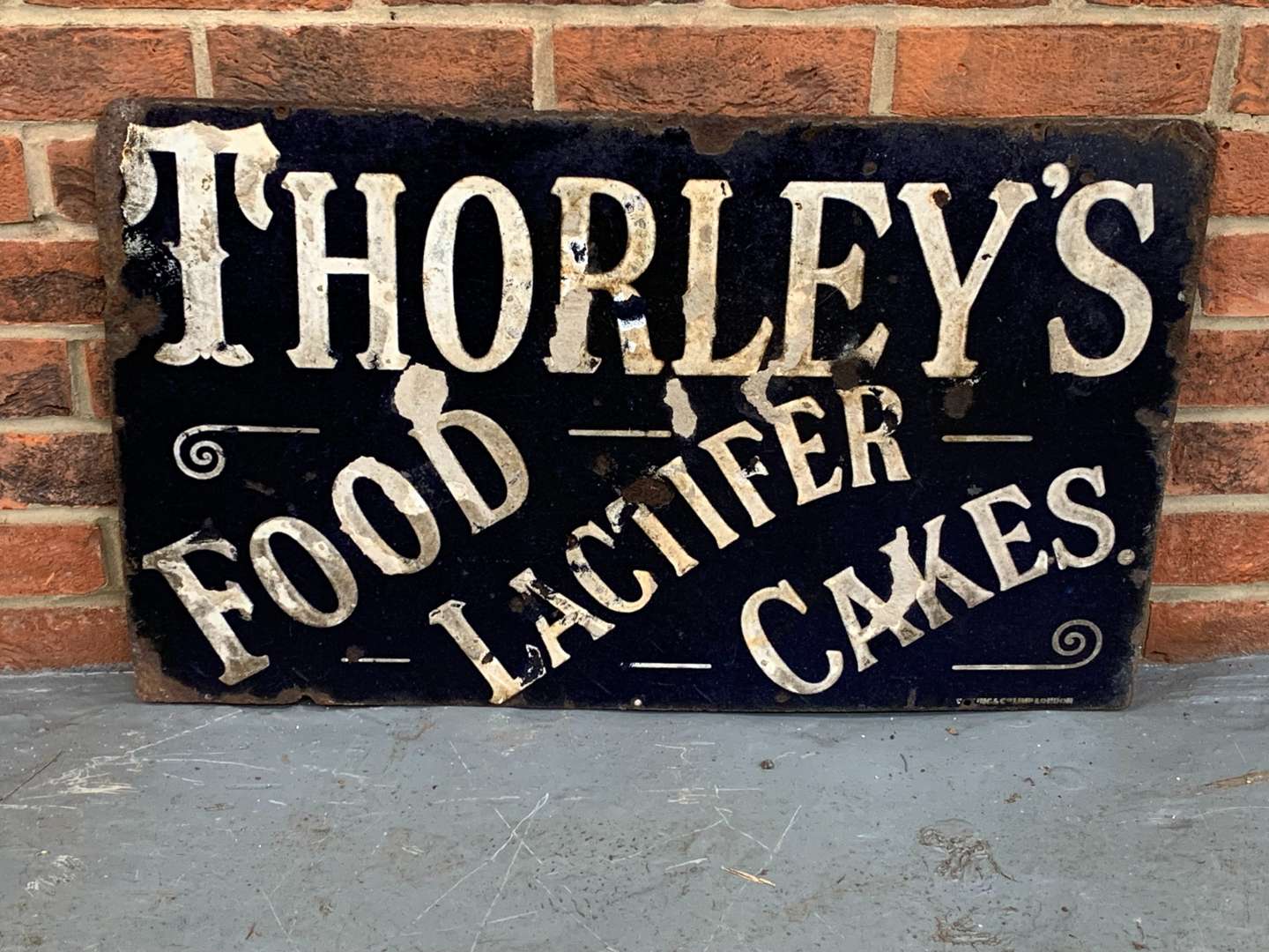 Enamel Thorleys Food, Lactifer, Cakes Sign