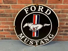 Enamel Circular Ford Mustang Sign