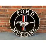 Enamel Circular Ford Mustang Sign