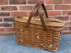 Early 20th Century Wicker Hamper/Cool Basket By Hawkeye