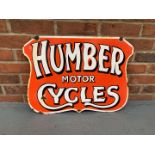 Enamel Humber Motor Cycles Sign