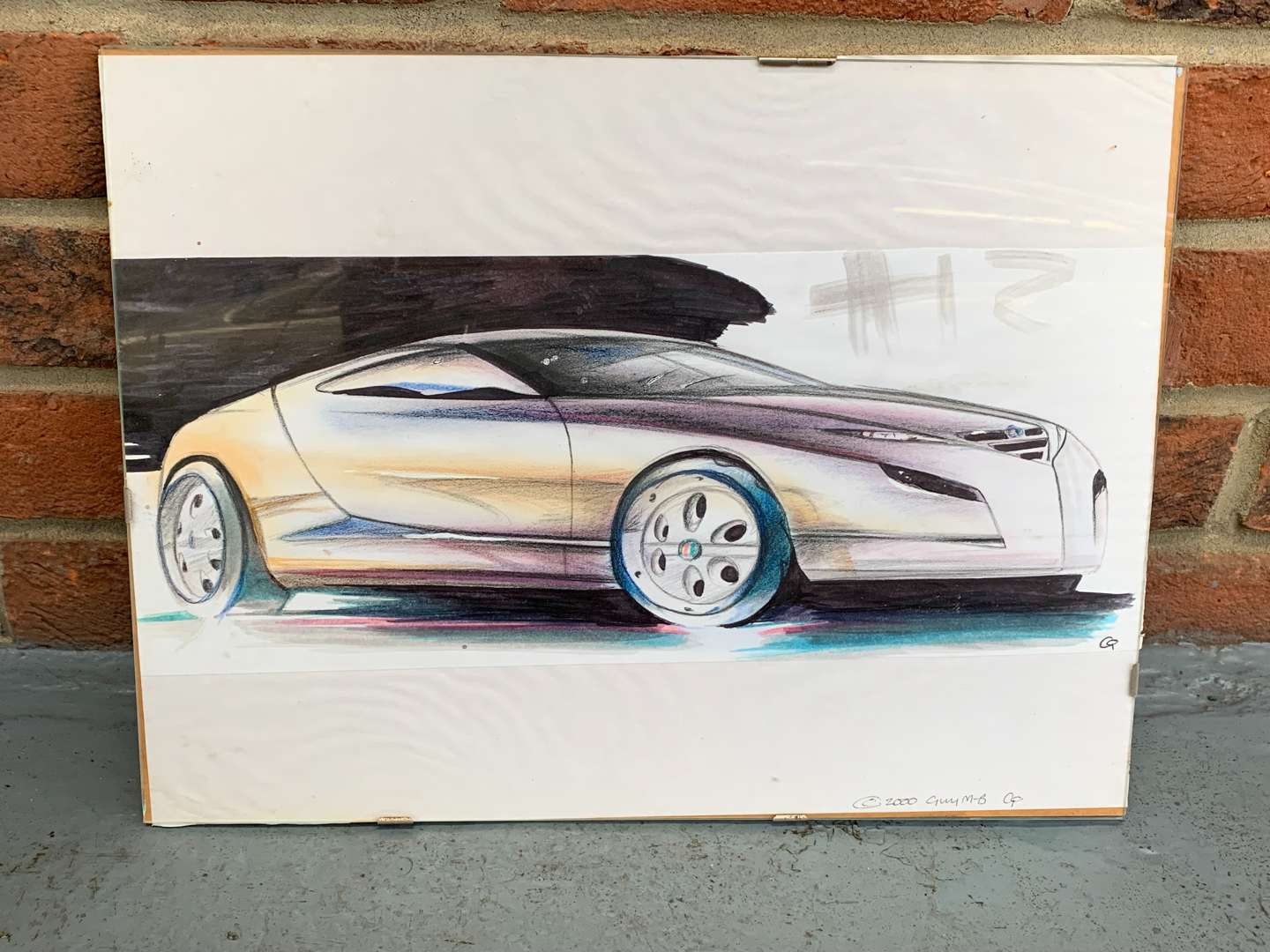 Alfa Romeo Concept Car Artwork Signed and Dated